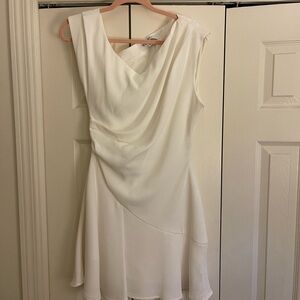Elliatt Cream Asymmetrical Cowl Neck Sundress MEDIUM